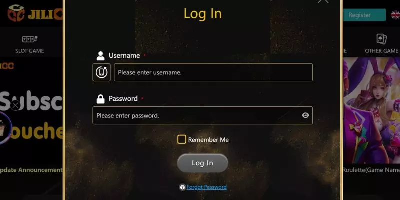 Logging into an Account via the Website